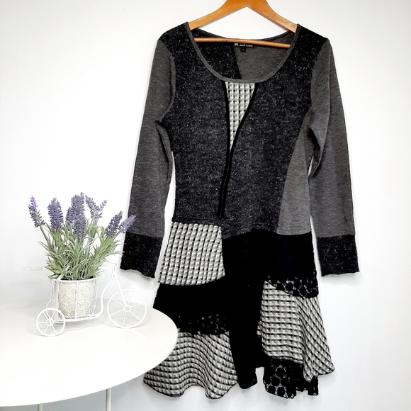 Papillon patchwork sweater dress size L - Picture 2 of 8